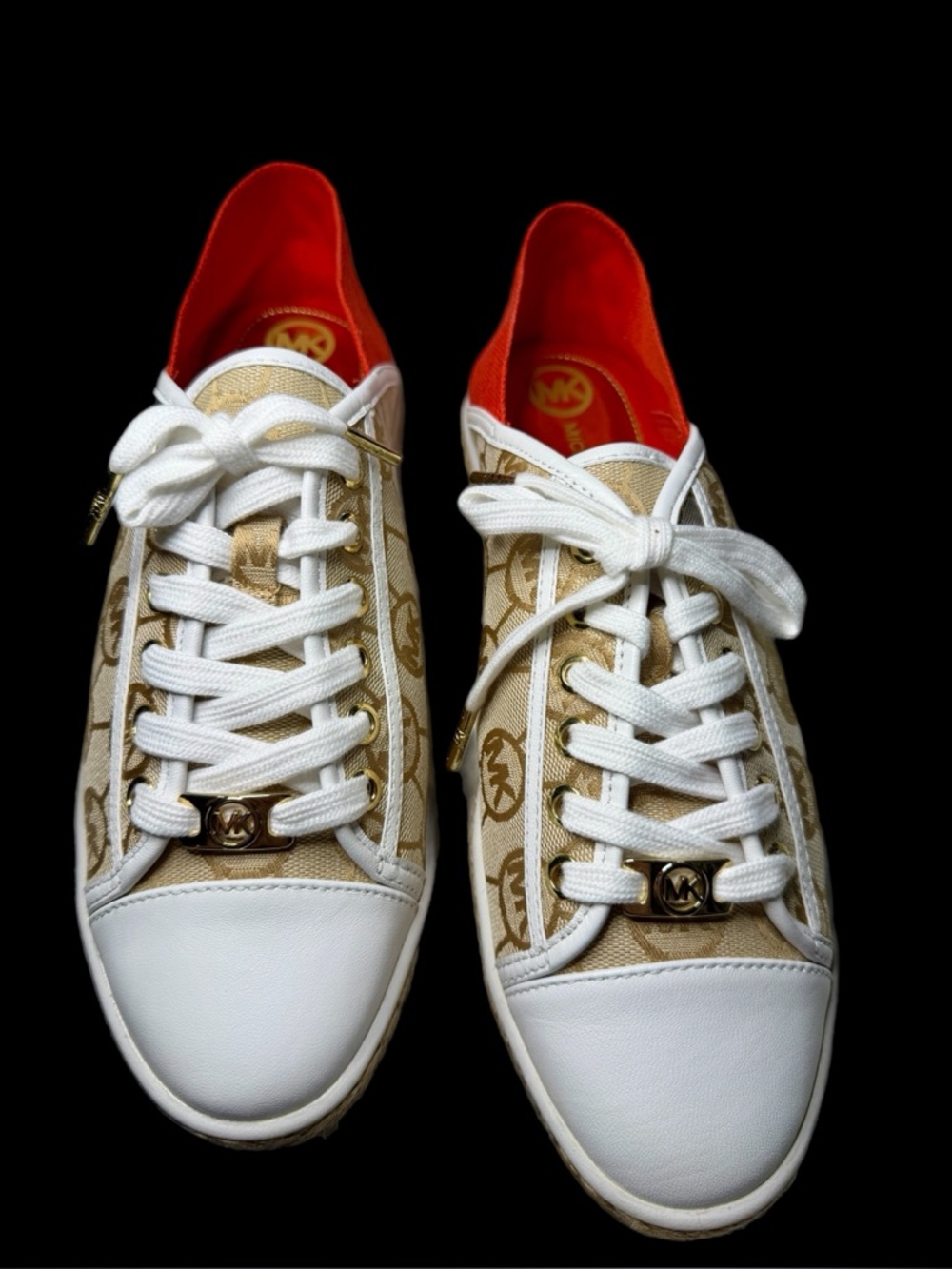Michael Kors Kristy Slide Espadrille Sneakers 9.5 Womens MK Logo Jaquard/Mand - Picture 10 of 15